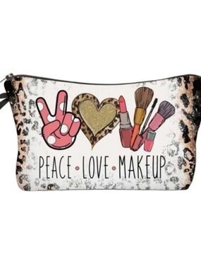 Leopard ✌🏻♡ 💄 NEW Lettered Graphic Cosmetic Travel Bag